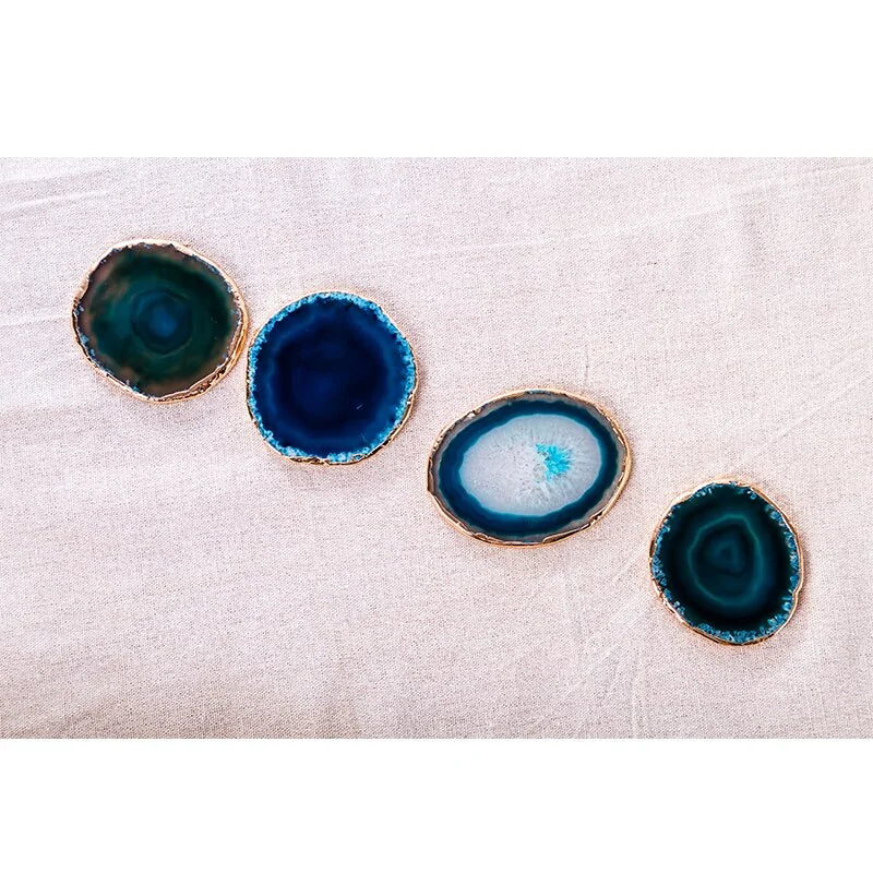 Blue Agate Slice Decorative Tray Roller Coaster