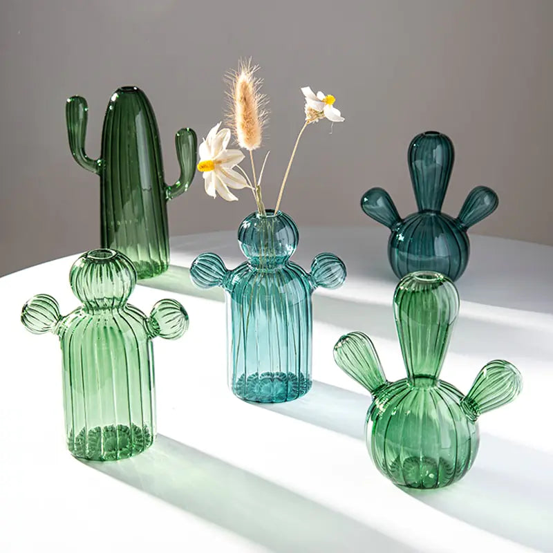 Modern Transparent Cactus Glass Vase