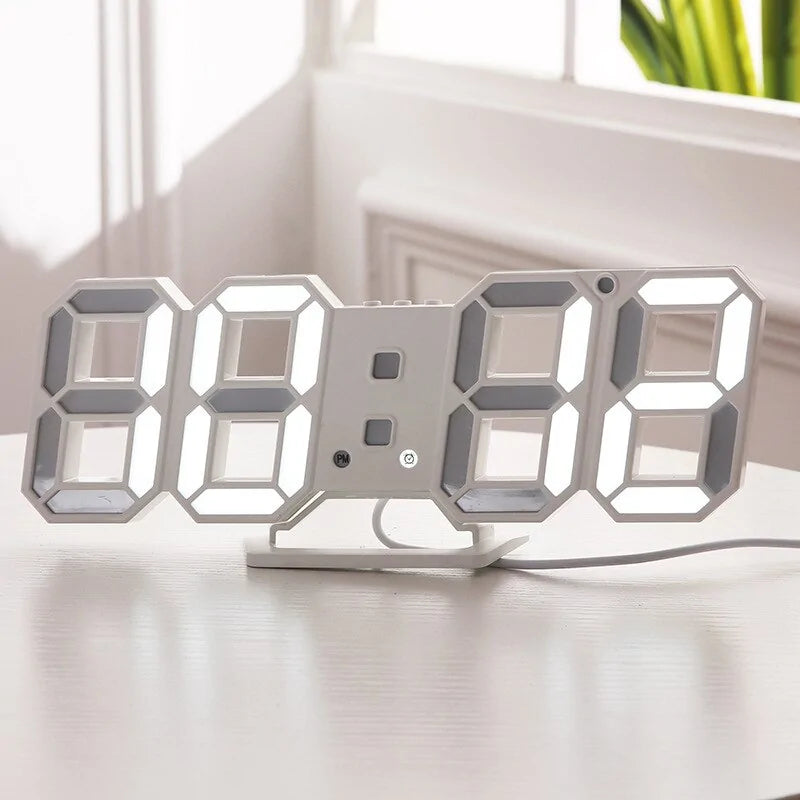 3D LED Wall Clock Modern Design Digital