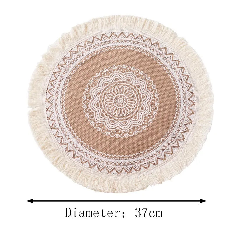 Nordic Round Embroidery Placemat