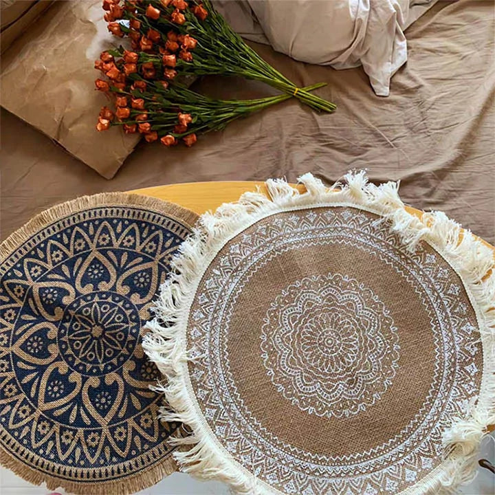 Nordic Round Embroidery Placemat