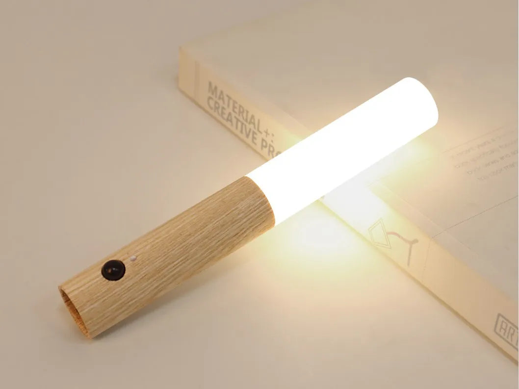 LED Wood USB Night Light Magnetic Wall Lamp