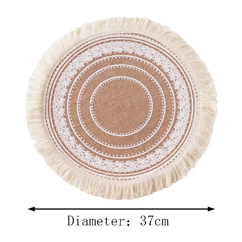 Nordic Round Embroidery Placemat