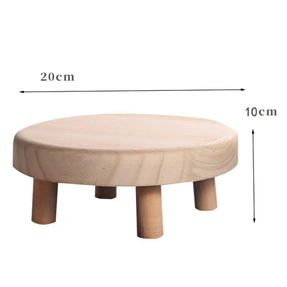 Round Polished Small Wooden Stool