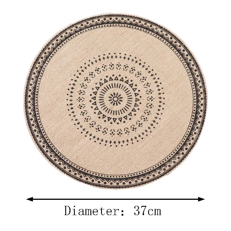 Nordic Round Embroidery Placemat