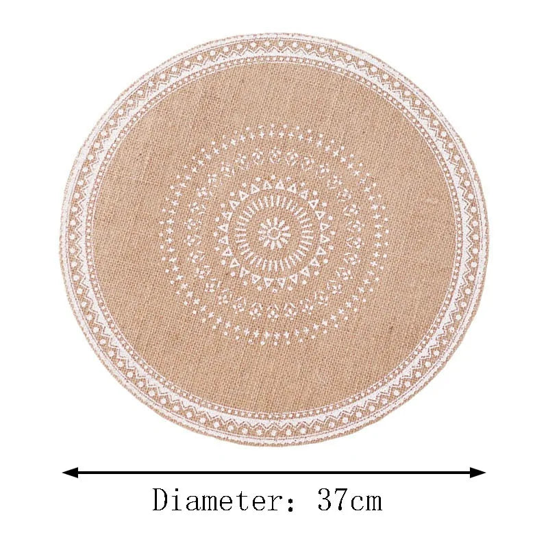 Nordic Round Embroidery Placemat