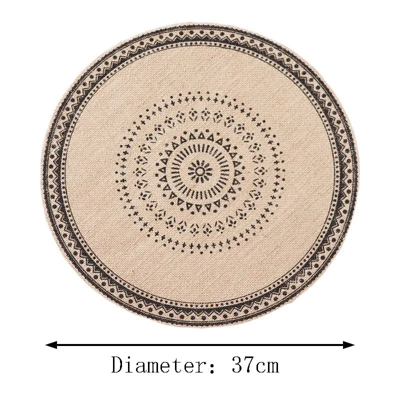 Nordic Round Embroidery Placemat