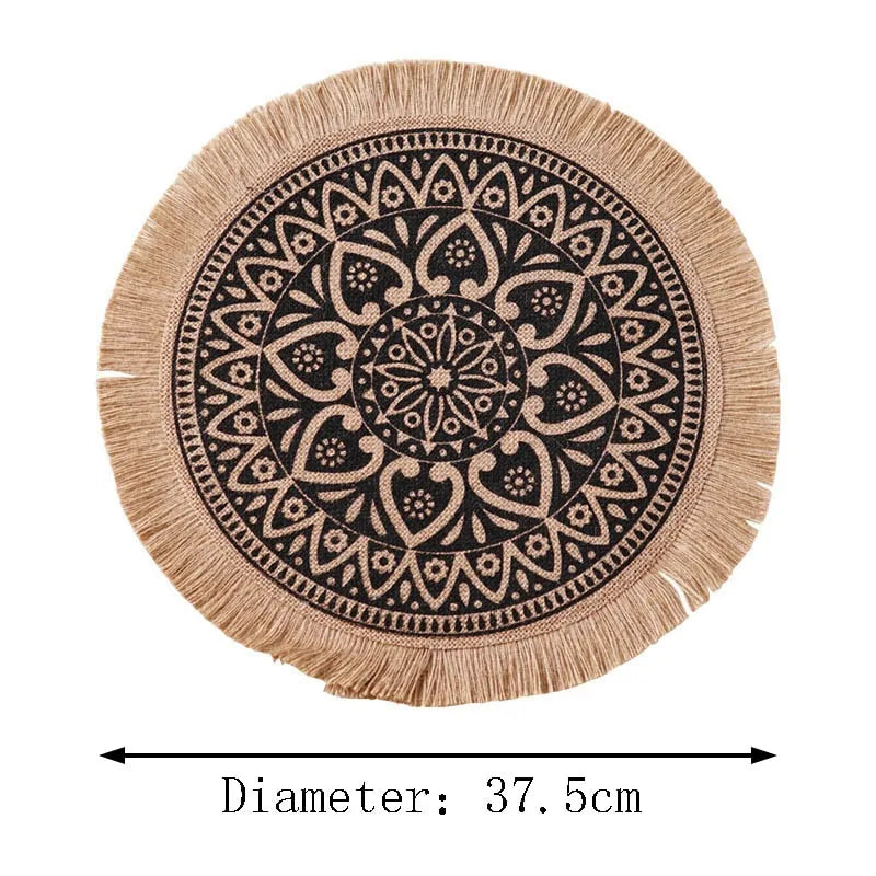 Nordic Round Embroidery Placemat