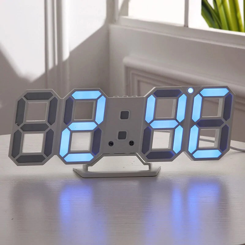 3D LED Wall Clock Modern Design Digital