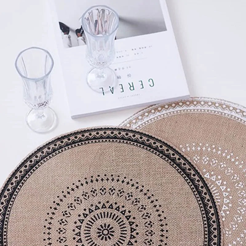 Nordic Round Embroidery Placemat